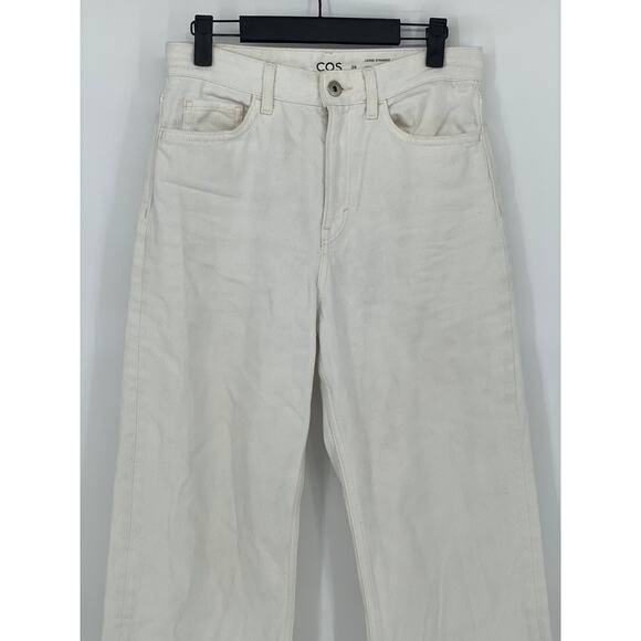 COS Women’s White Loose Fit Straight-Leg Denim High-Rise Jeans SZ 26 - Picture 3 of 11